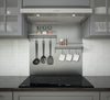 30 in. Stainless Steel Backsplash with two-tiered shelf and rack