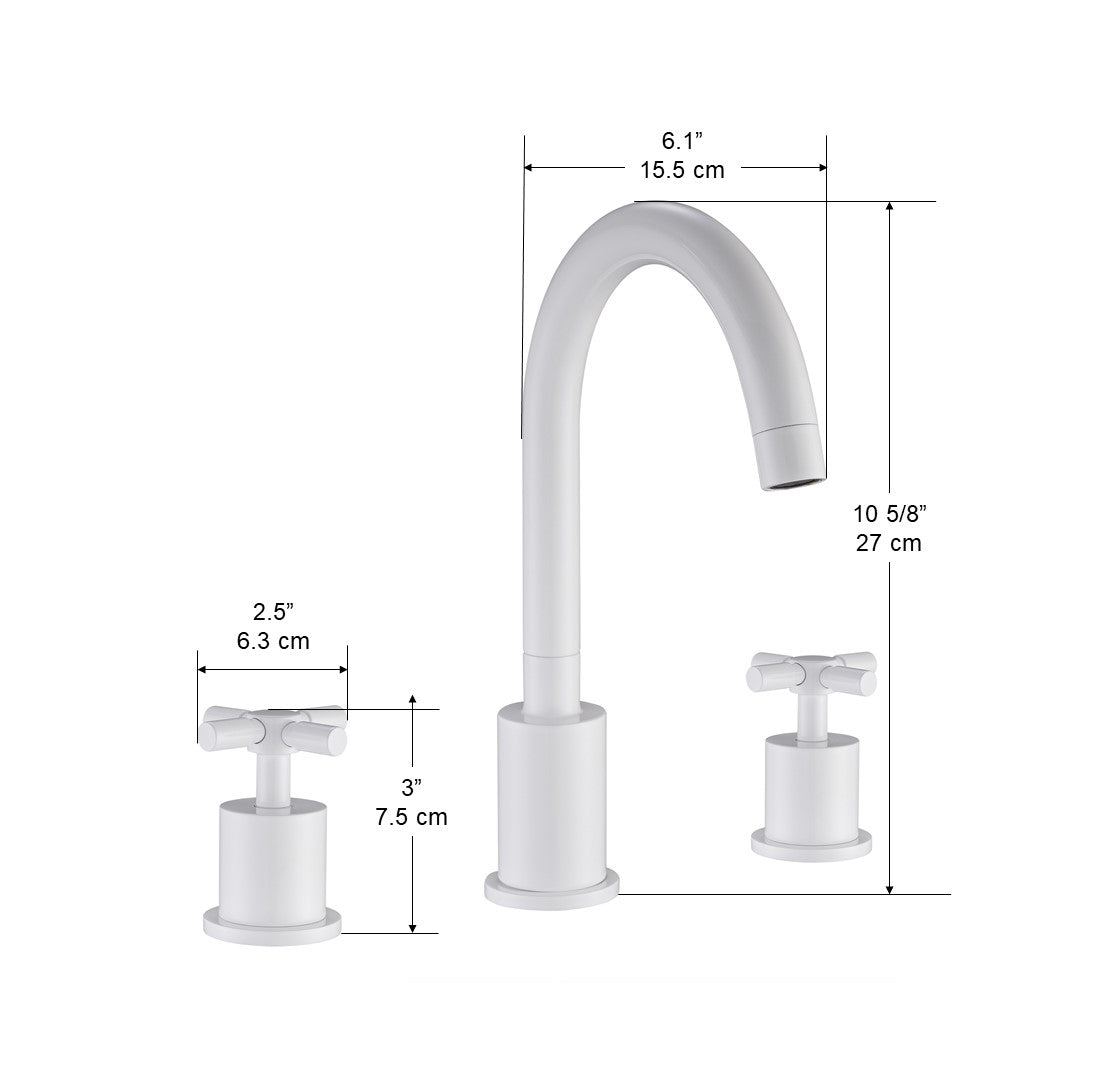 Prima 3 Series White Bathroom Faucet