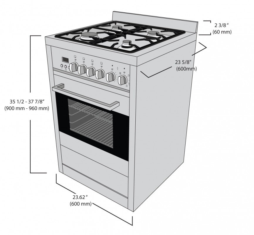 Gourmet 24 in. Dual Fuel with Convection Oven Freestanding Range