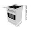 Gourmet 24 in. Vitroceramic with Convection Oven Freestanding Range